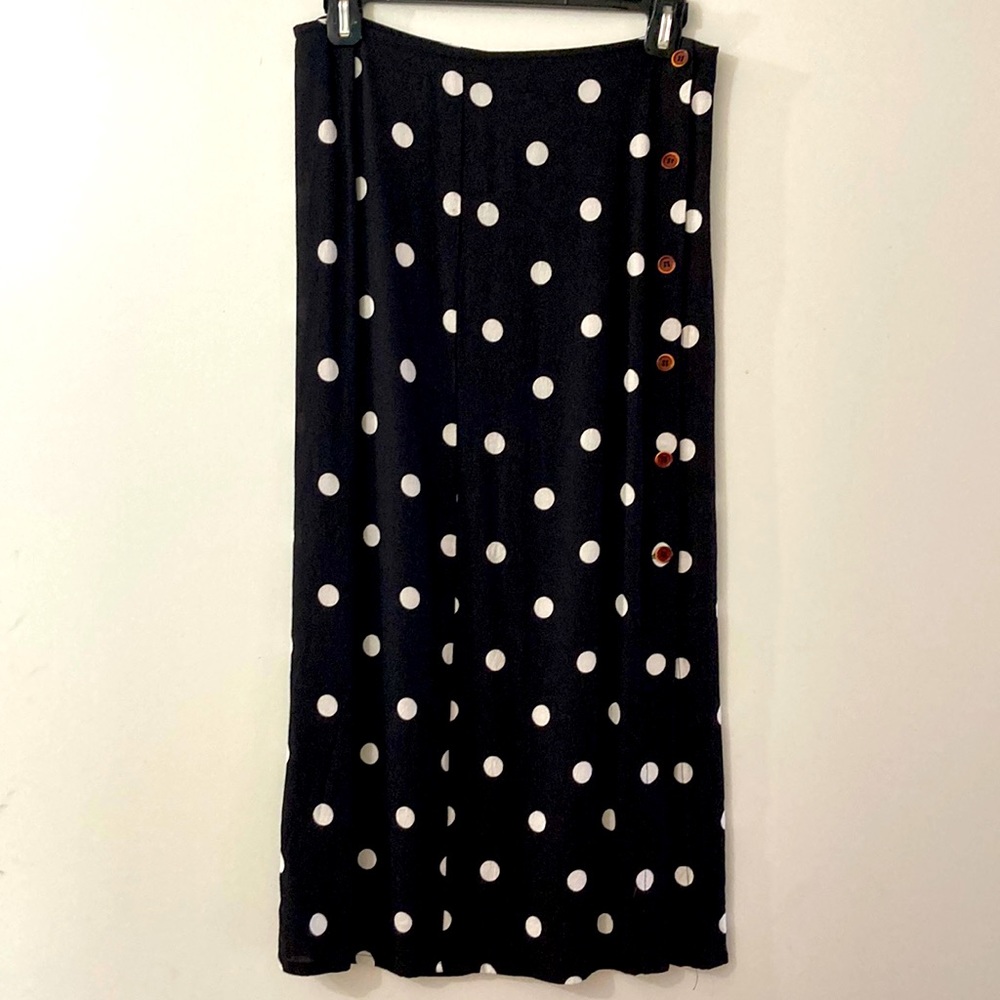 Free People Polka Dot Side Button Skirt S 6